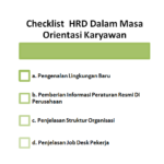 checlist HRD dalam masa orientasi karyawan