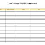 FORM KUNJUNGAN KARYAWAN PT XXX INDONESIA