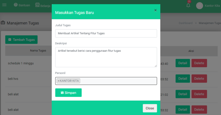 Tutorial Penggunaan Fitur Tugas Di Aplikasi Kantor Kita