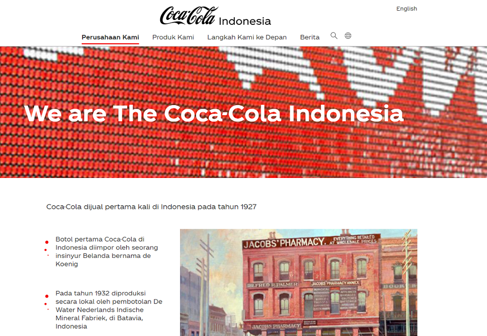 Website Perusahaan Coca Cola 