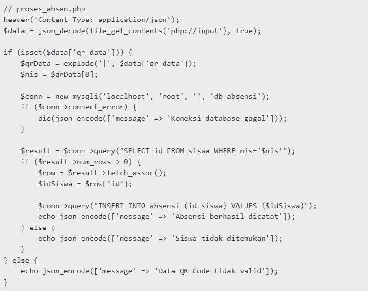 Absensi Siswa Berbasis Scan QR Code