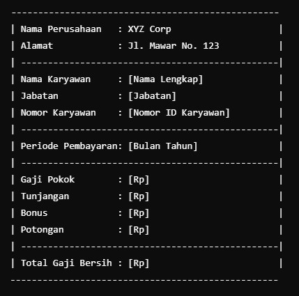 Slip Gaji Excel