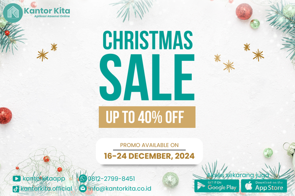 Promo Natal Kantor Kita: Aplikasi Absensi Diskon 40%